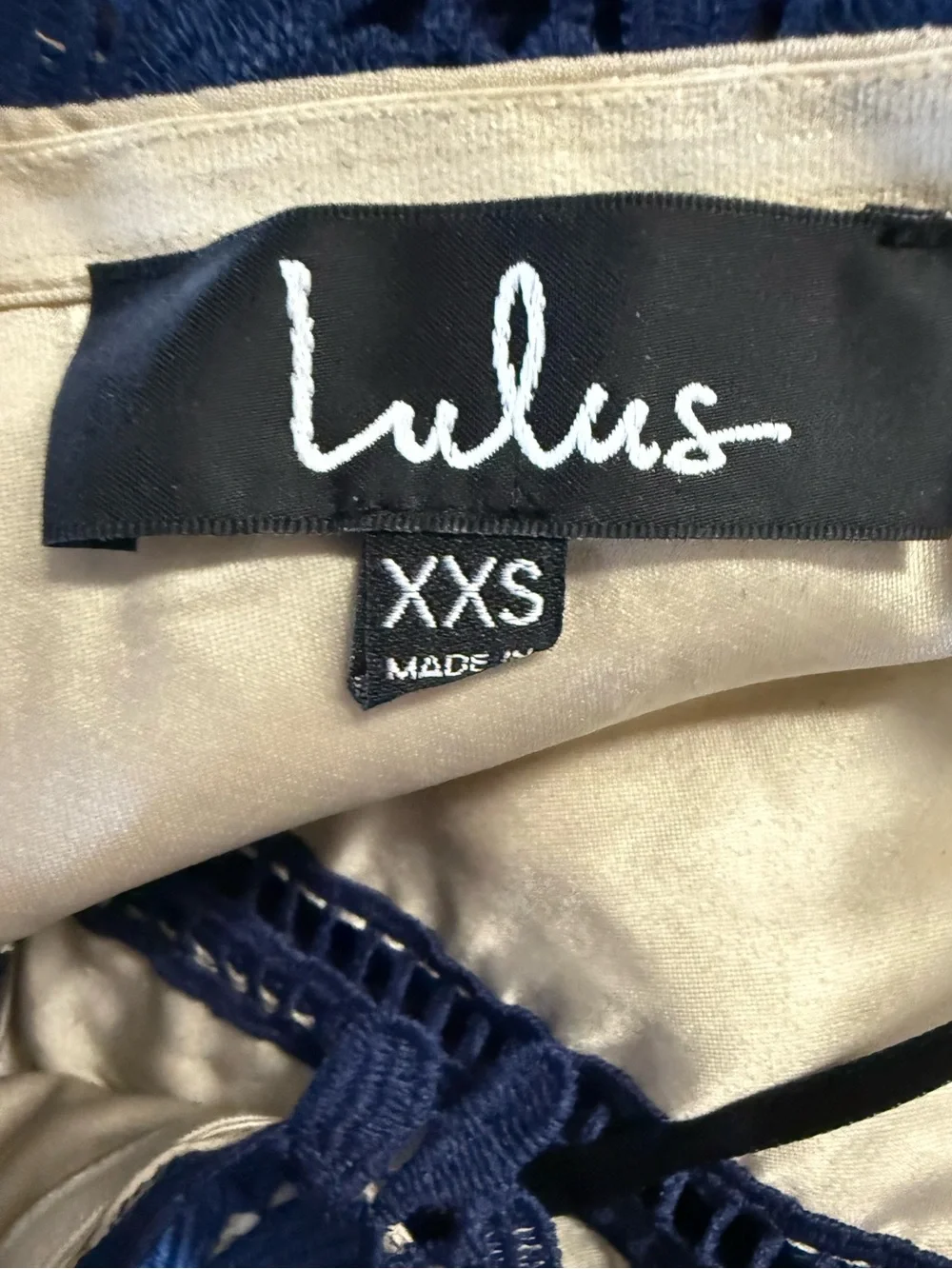 Lulu's Navy Floral Lace One-Shoulder Sheath Dress